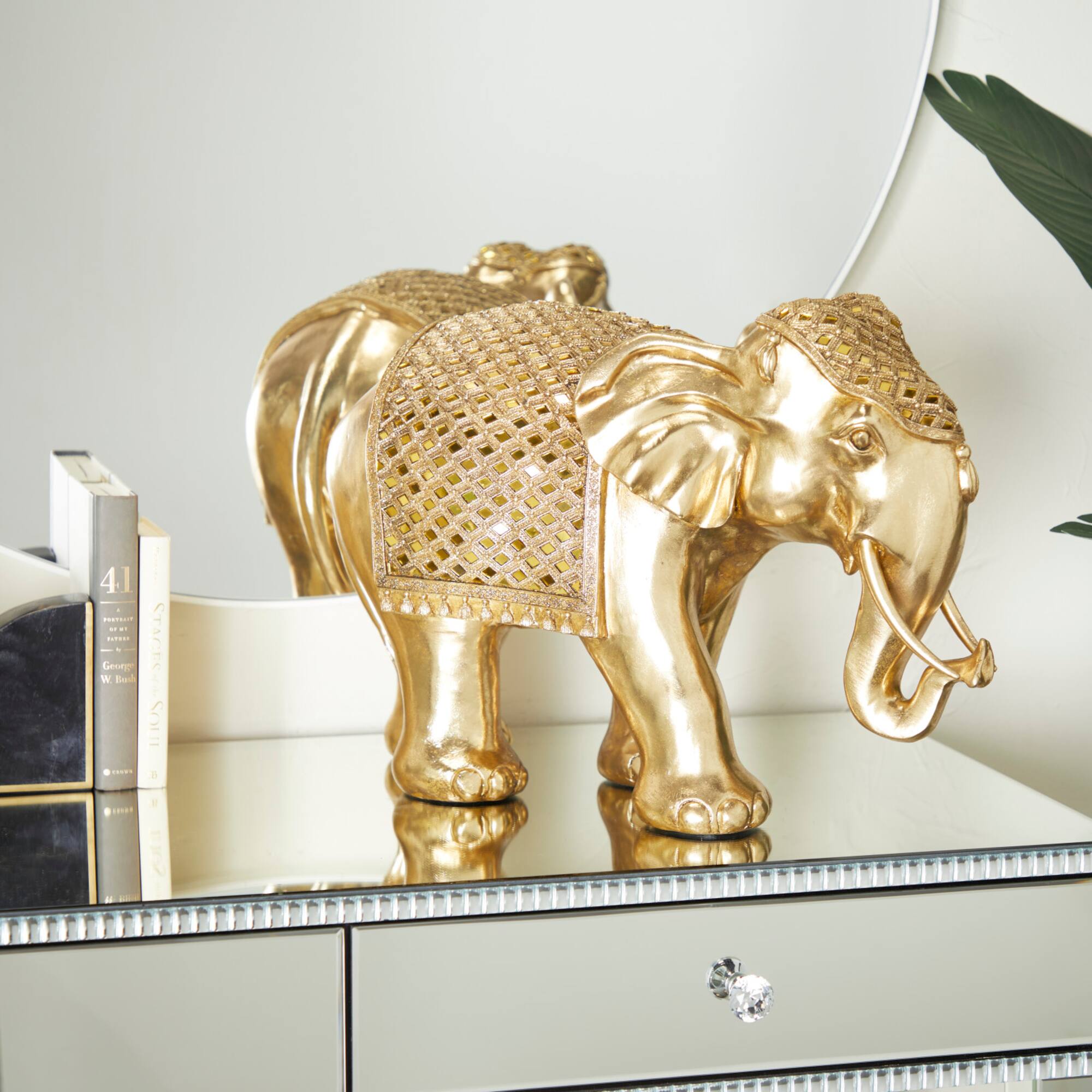 21" Gold Jungle Glam Sculpture
